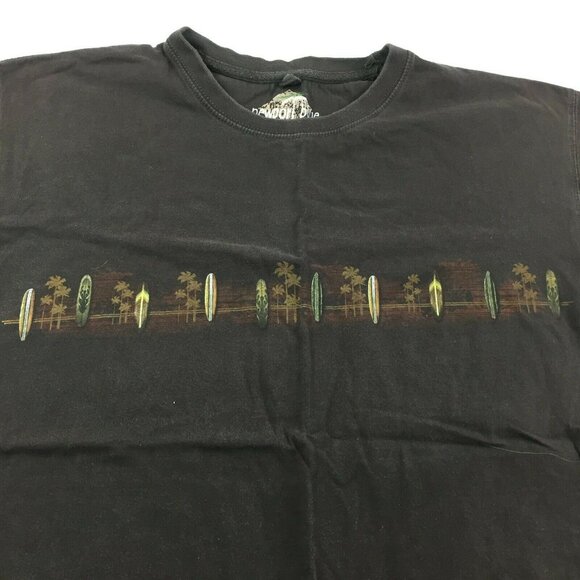 Newport Blue Men's Hawaiian Surfboards Palm Trees T-Shirt Brown Size M Medium - Picture 1 of 6